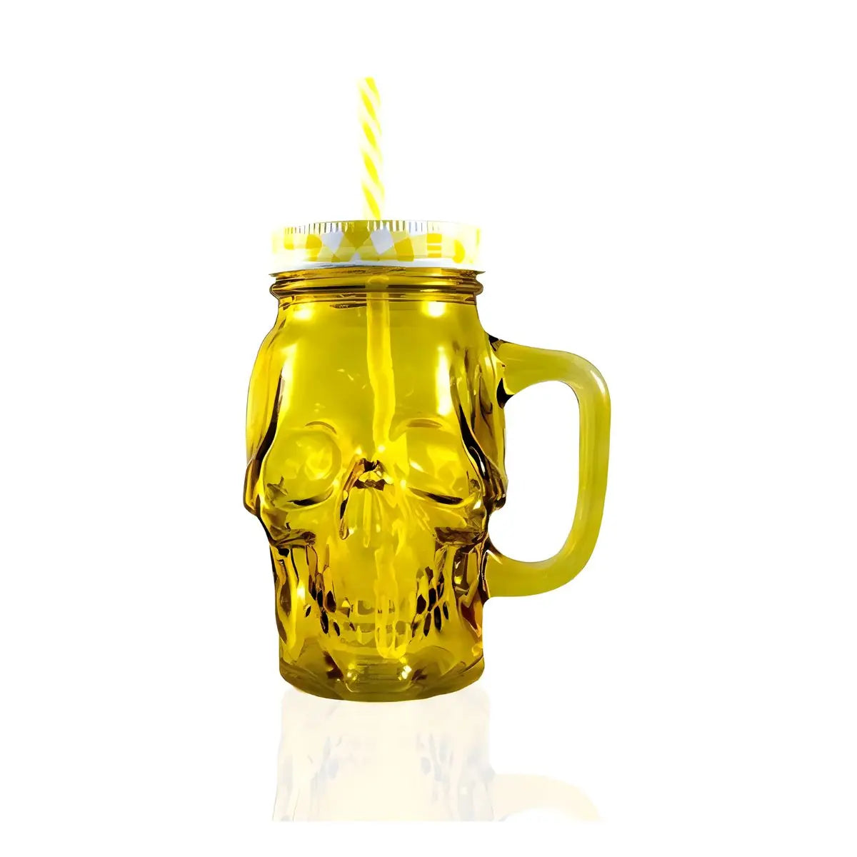 3pz Tarros Calavera Vaso Frasco Vidrio Mason Jars Cerveza - Coveme - vista trasera