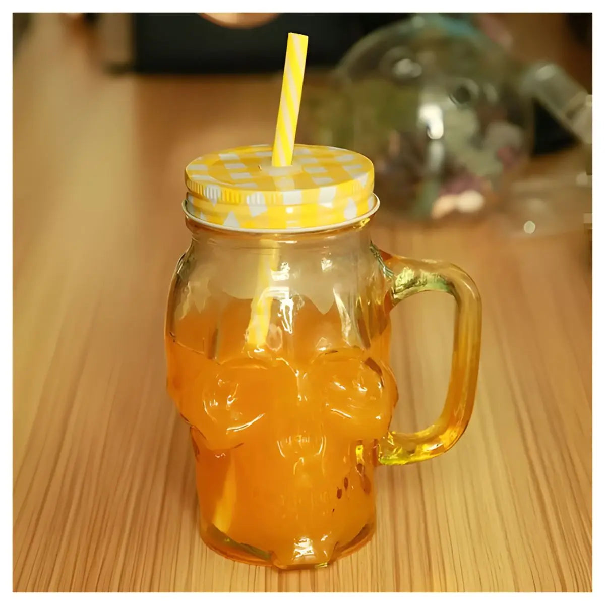 3pz Tarros Calavera Vaso Frasco Vidrio Mason Jars Cerveza - Coveme - detalle