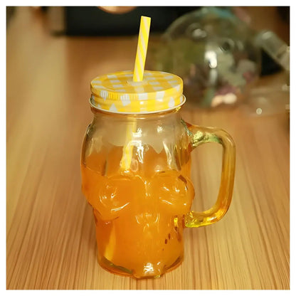 3pz Tarros Calavera Vaso Frasco Vidrio Mason Jars Cerveza - Coveme - detalle