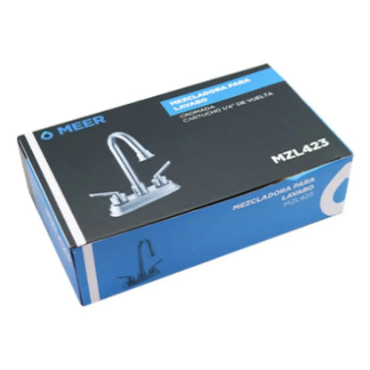 Mezcladora Lavabo Meer Cuello Acero Inoxidable - CNX - vista lateral