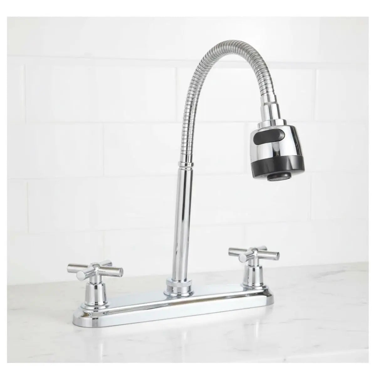 Meer Mezcladora Flexible Fregadero Balance Zinc Cromada 6PZ - CNX - vista trasera