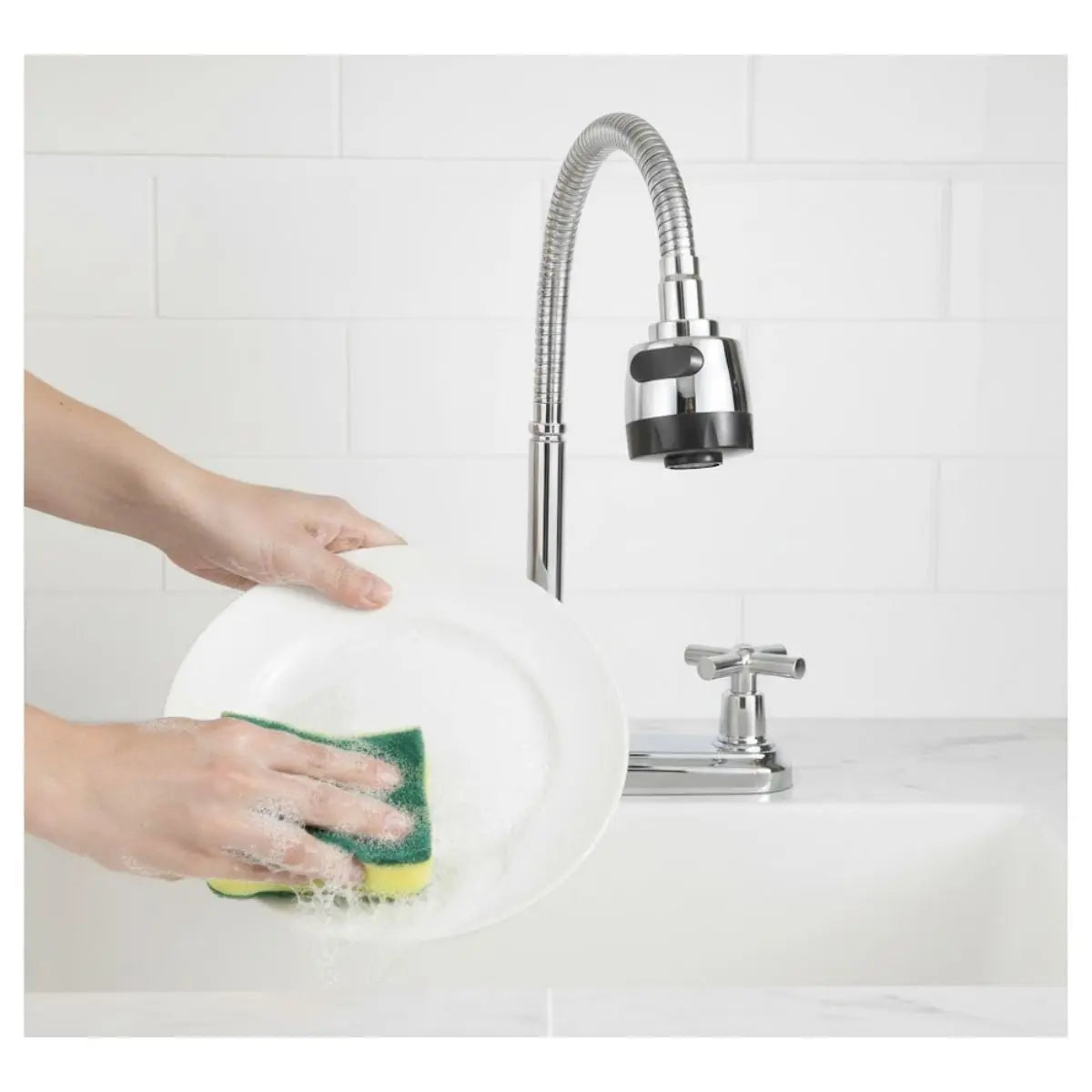 Meer Mezcladora Flexible Fregadero Balance Zinc Cromada 6PZ - CNX