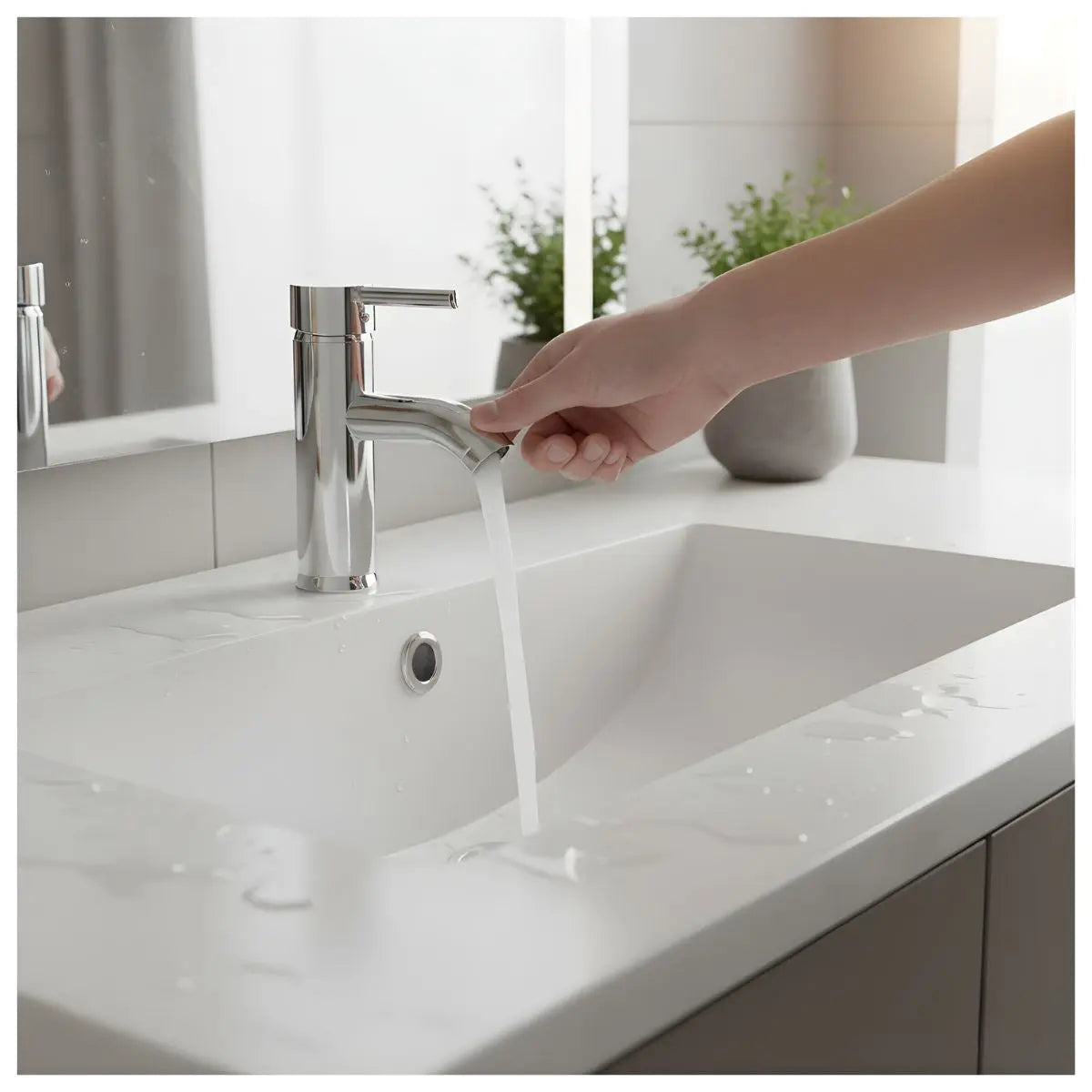 Mezcladora Monomando Lavabo Meer Acero Inoxidable Cromada 6PZ - CNX - accesorios