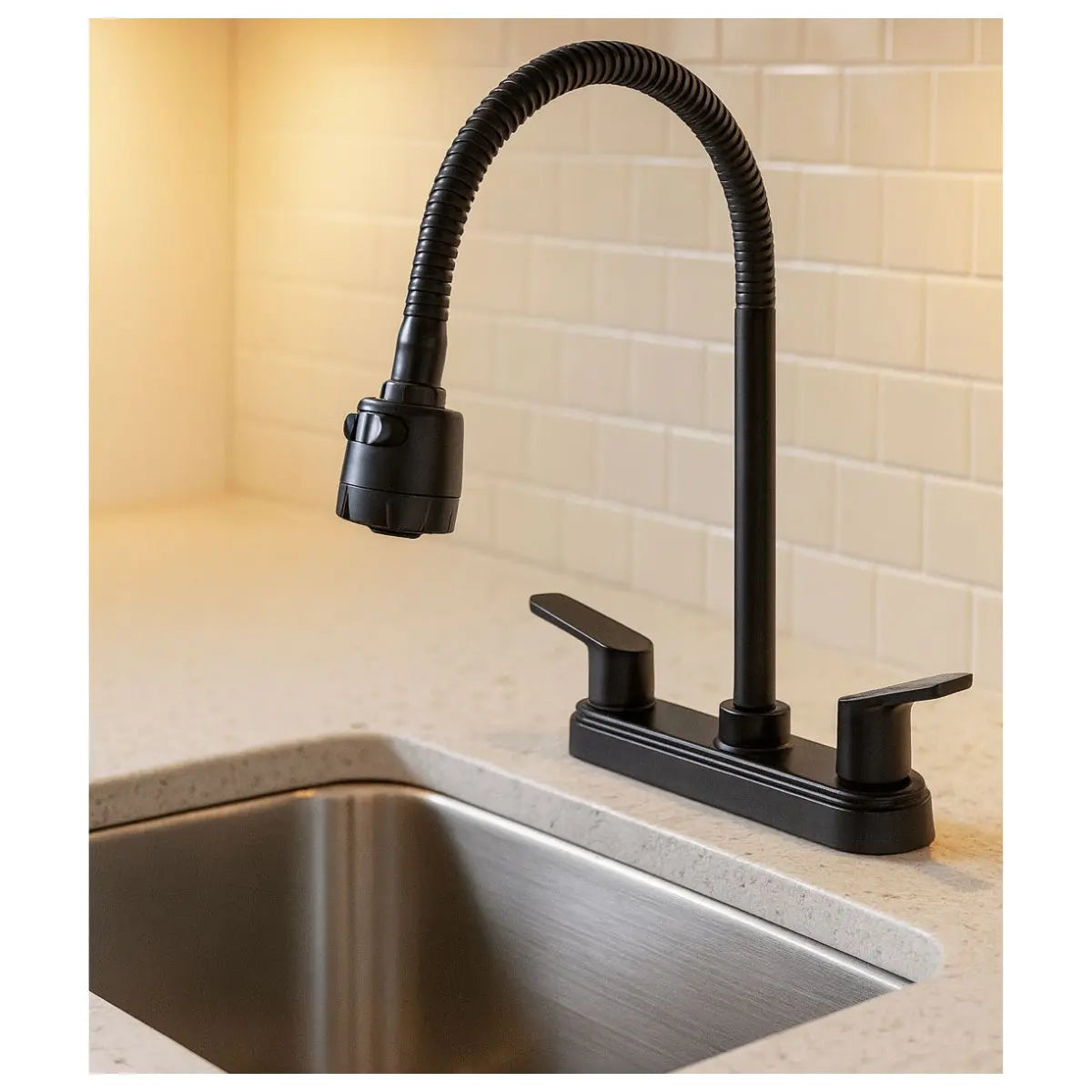 Mezcladora Flexible Fregadero Meer Balance Negro Mate MASTER 20PZ - CNX - vista lateral