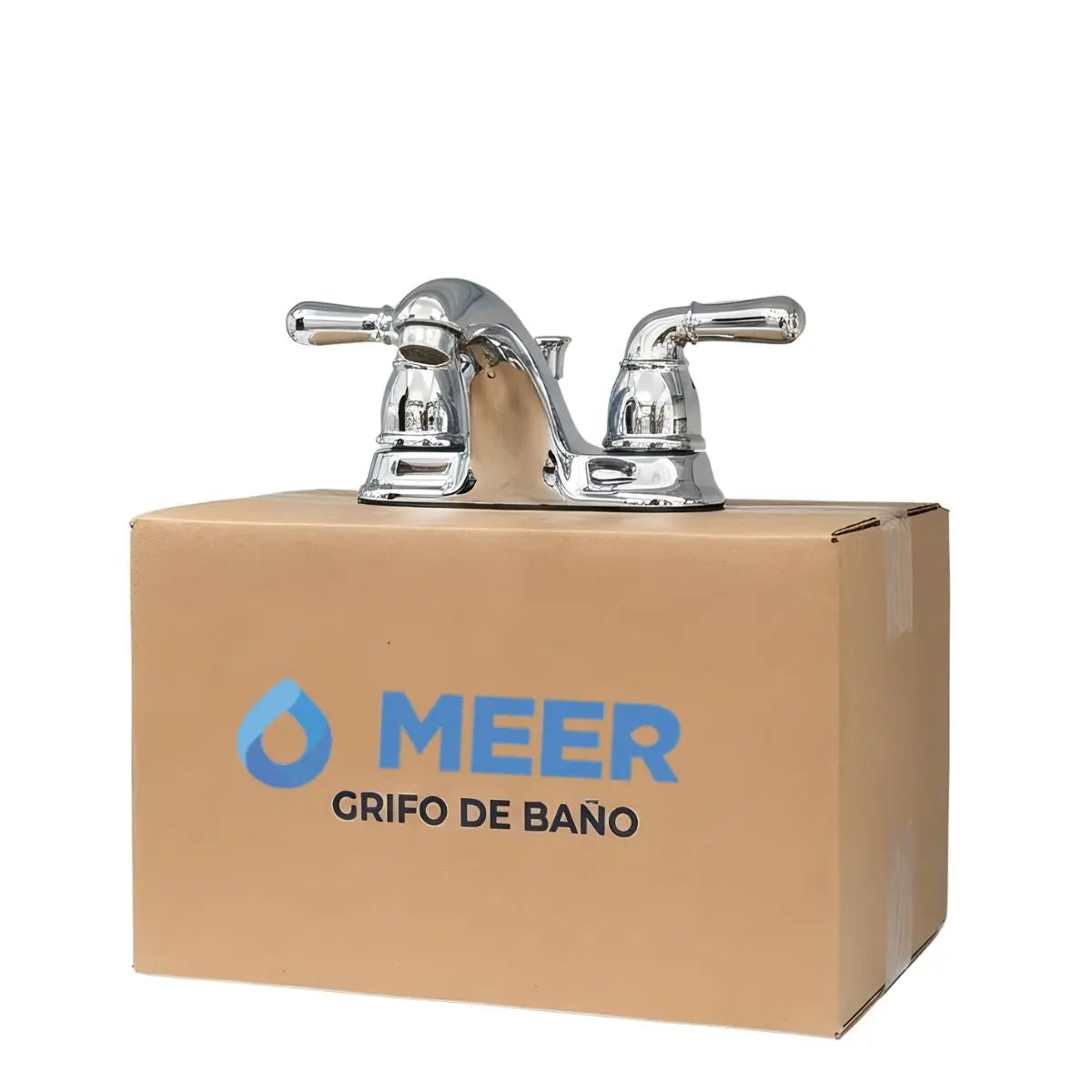 Mezcladora Lavabo Meer Color Plateado 4" Cuerpo de Laton MASTER - CNX - empaque