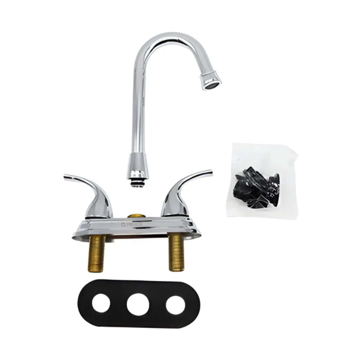 Mezcladora Para Lavabo Cuello Plateada 4" Cuerpo Laton MASTER 20PZ - CNX - vista trasera