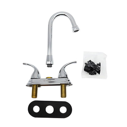 Mezcladora Para Lavabo Cuello Plateada 4" Cuerpo Laton MASTER 20PZ - CNX - vista trasera