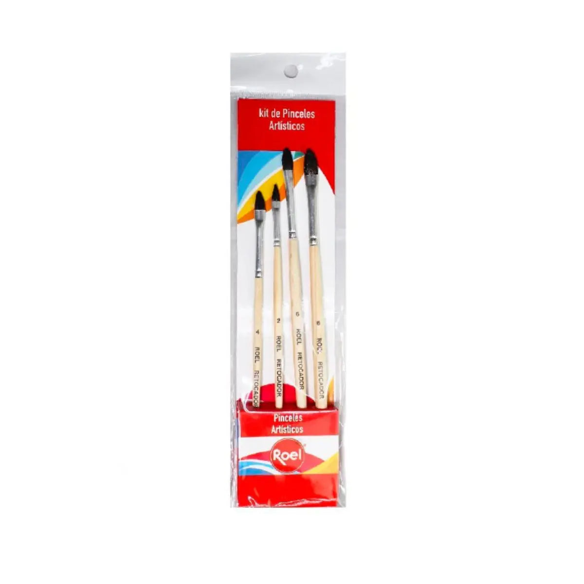 Pincel Retocador Pelo Pony Estuche 4 piezas 2,4,6,8 - Roel