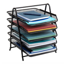 Charola Organizadora Malla Metalica 5 Niveles Negro Tipo Oficio Nextep - NEXTEP - vista lateral
