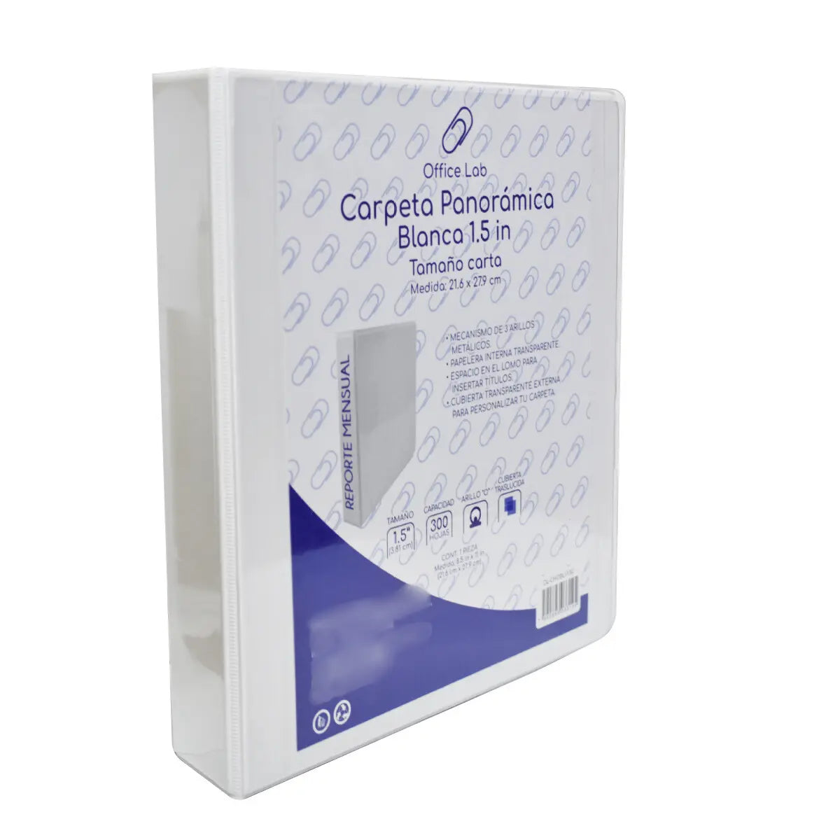 Carpeta 1.5 In Office Lab Carta Herraje O Ventana Color Blanco - Office Lab - vista lateral