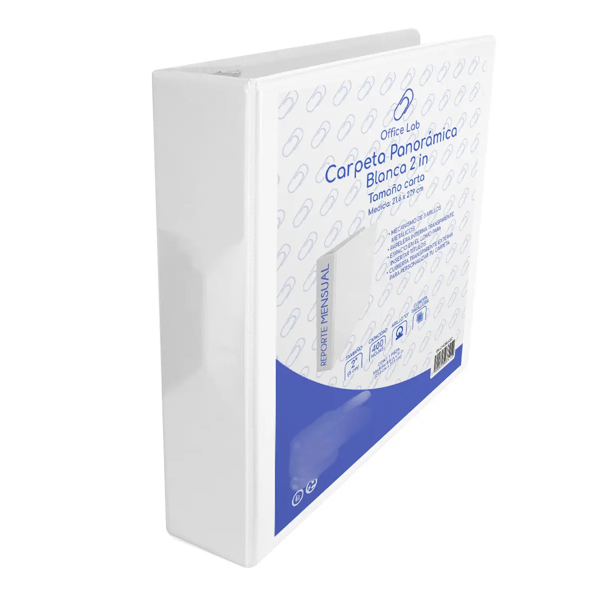 Carpeta 2 In Office Lab Carta Herraje O Ventana Color Blanco - Office Lab - vista lateral