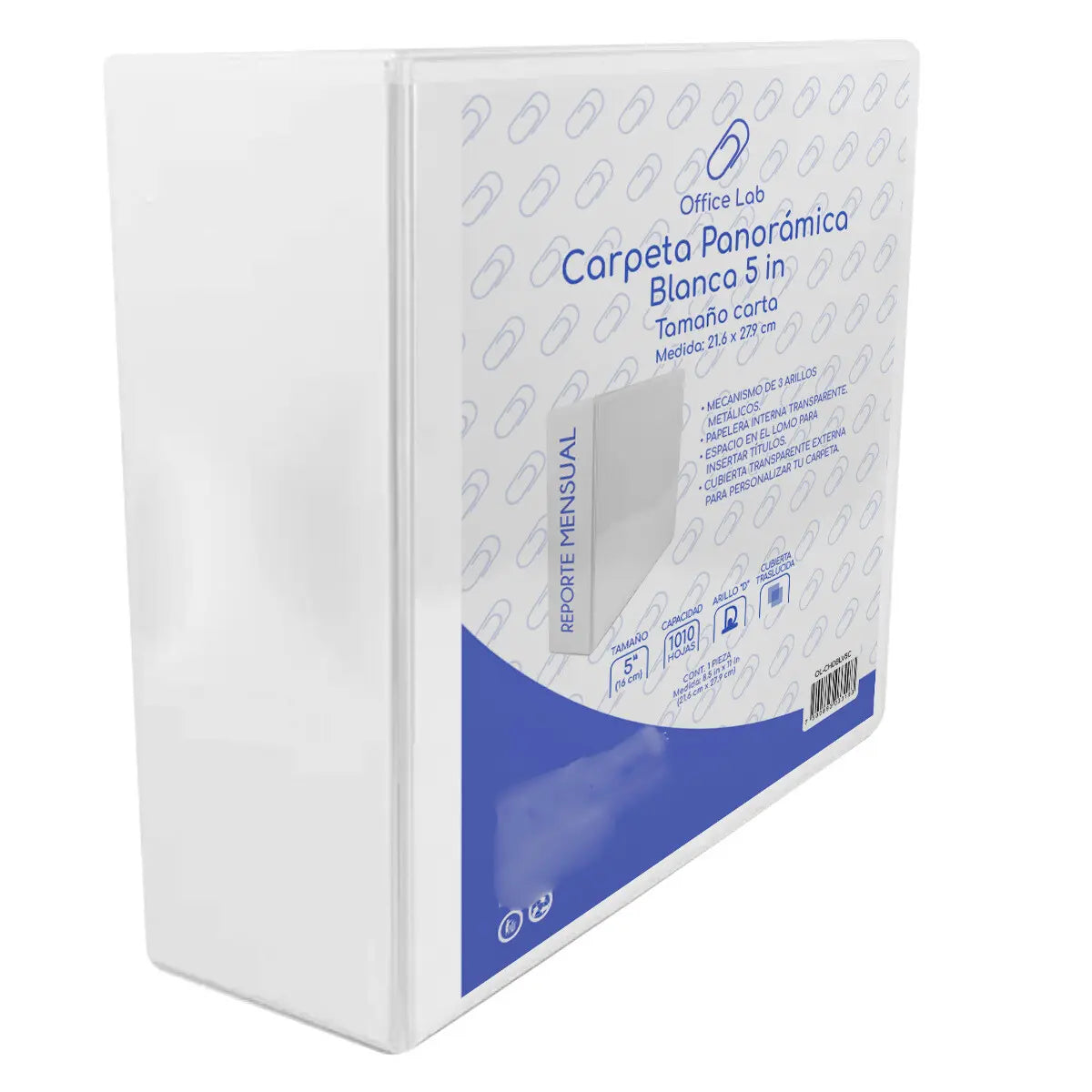 Carpeta 5 In Office Lab Carta Color Blanco Ventana - Office Lab - vista lateral