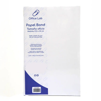 PAPEL BOND 100 HOJAS OFICIO 75 g - Office Lab