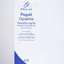 PAPEL OPALINA 100 HOJAS TAMAÑO CARTA 125 g - Office Lab - vista lateral