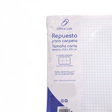 100 Hojas Repuesto Carpeta Office Lab Carta Cuadro Grande - Office Lab - vista lateral