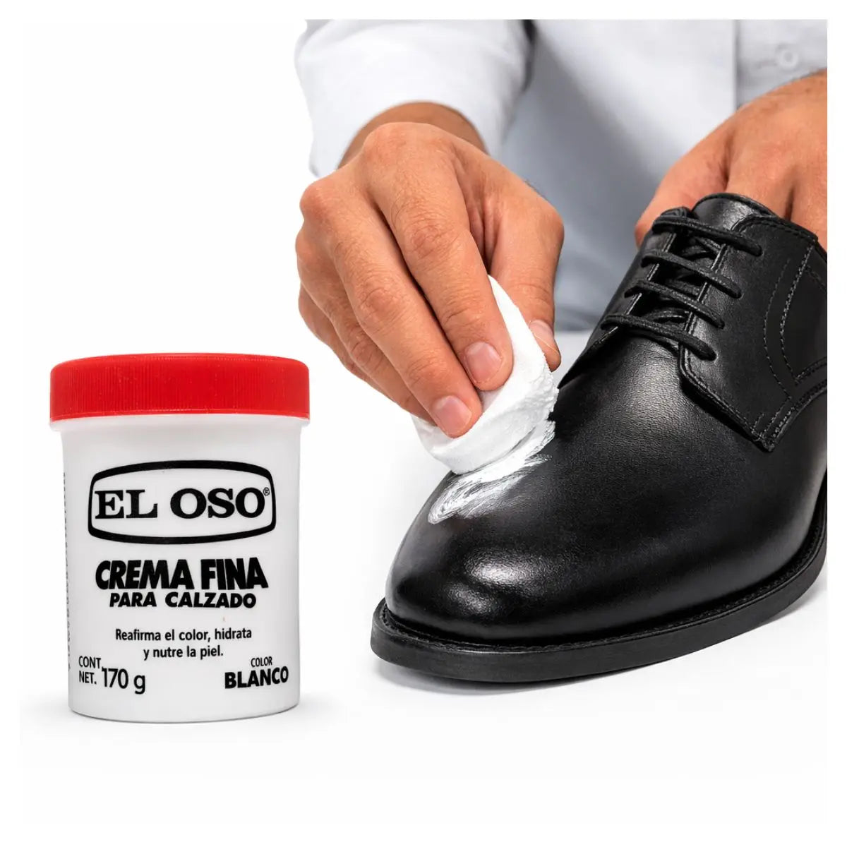 Crema Fina Zapatos El Oso Artículos Piel 170g Color Blanco - El oso - empaque