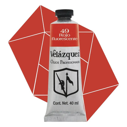 Pintura Al Oleo Profesional Velazquez 40ml Arte Escoge Color Óleo Rojo Flourecente - Roel