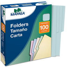 100pzs Folder Mapasa Tamaño Carta Color Azul Liso - Mapasa