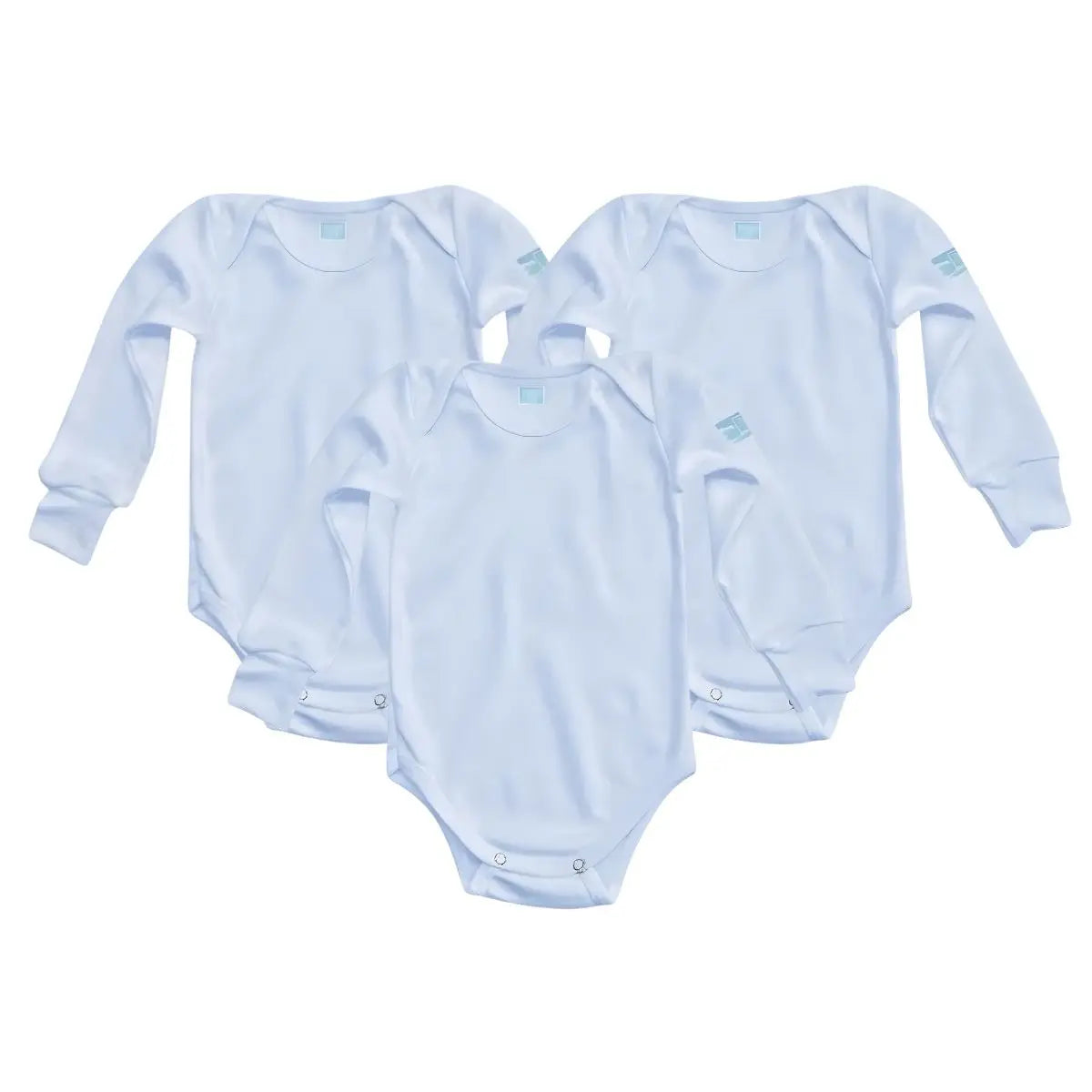 Pañalero AZUL Manga Corta Talla 0 Meses 3 PIEZAS - Coveme - vista lateral