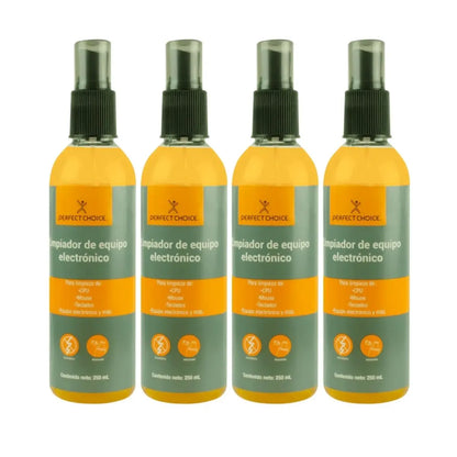4 Pz Limpiador Equipo Electronico Perfect Choice 250ml C/u - Perfect Choice