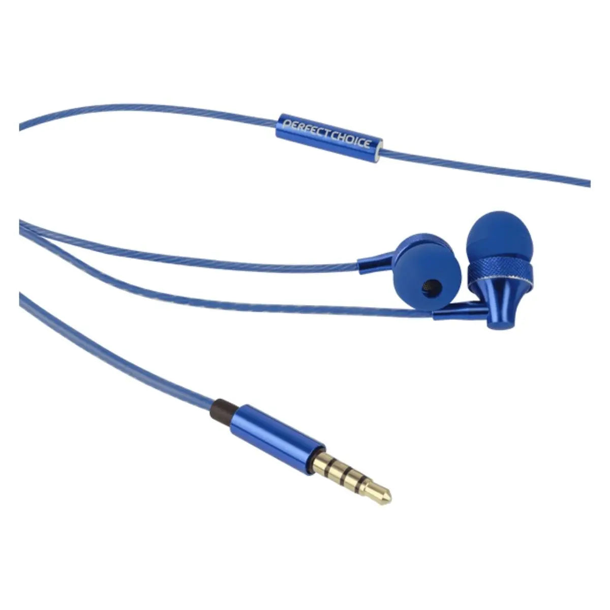 Audifonos Alambricos Azules Microfono Perfect Choice Stretto - Perfect Choice - vista lateral