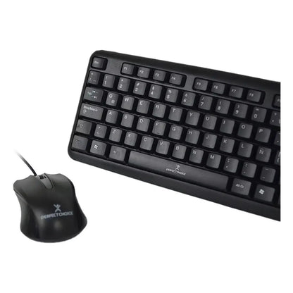 Kit Teclado Mouse Usb Alambrico Perfect Choice Antiderrames - Perfect Choice - vista lateral
