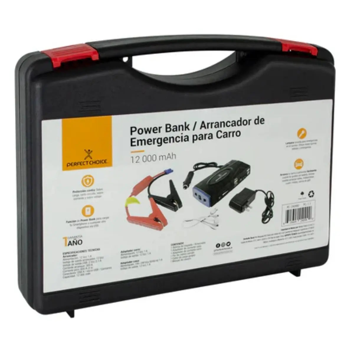 Arrancador Power Bank Auto Portatil Perfect Choice Caimanes - Perfect Choice - empaque