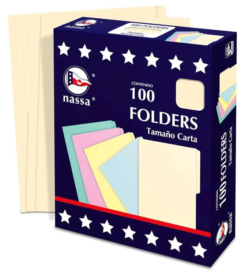 100 Folder Tamaño Carta Premium Nassa Oficina - Nassa