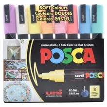 8 Marcadores Posca Punta Media Redonda Colores Pastel - Posca
