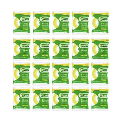 Pack 20 Cinta Adhesiva Corte Fácil Transparente de 12x33 Devek - Devek - detalle