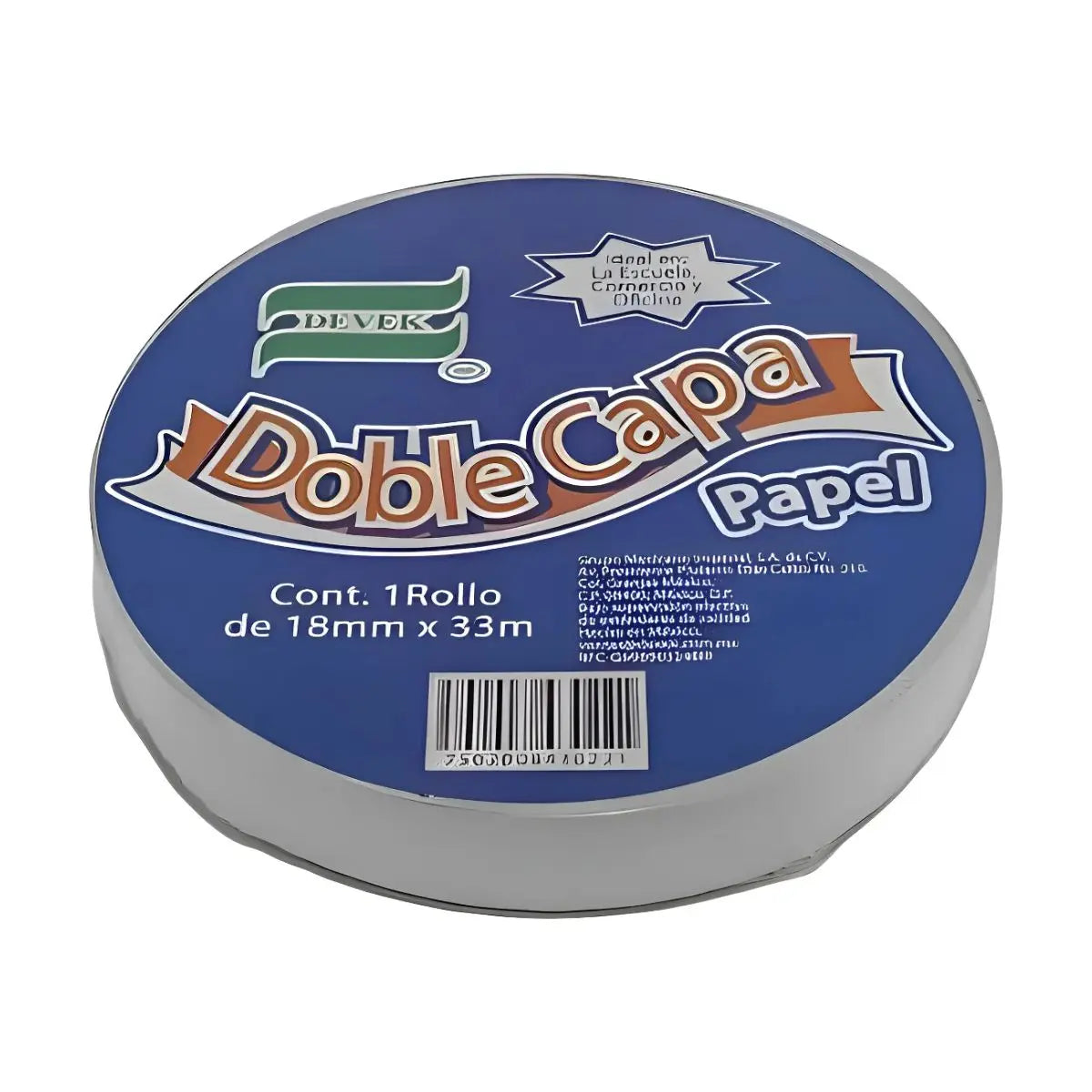 Cinta Adhesiva Doble Capa Papel de 18x33 Devek - Devek - empaque