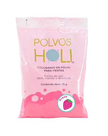 Polvos Holi Frutales Rosa - Fresa Bolsa 75gr - Polvos Holi