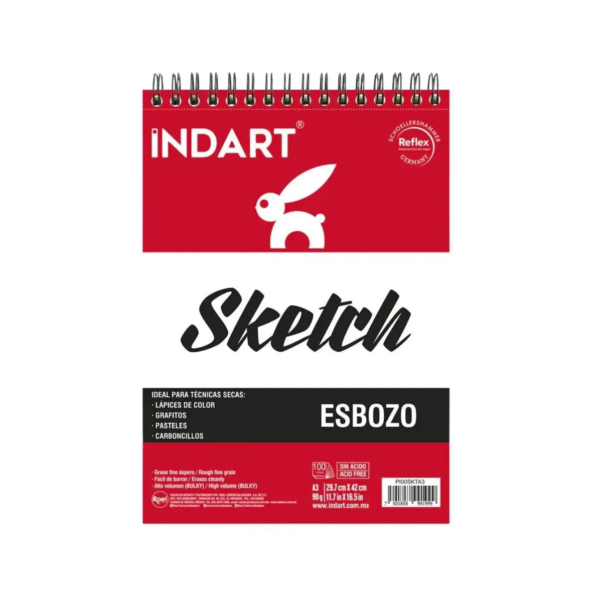 Album Sketch Indart A3 90 Gramos Con 100 Hojas Esbozo - Roel