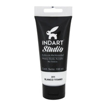 Pintura Acrilica Alta Viscosidad Indart Studio 100ml Colores Blanco Titanio - Roel
