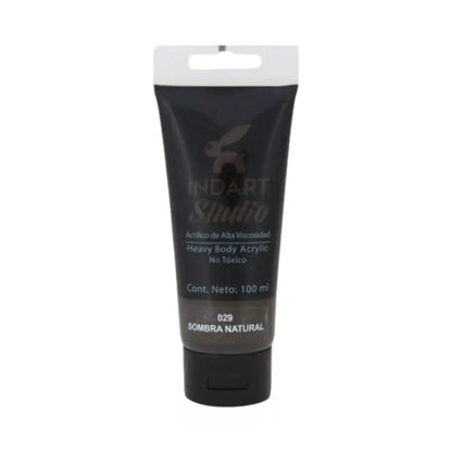Pintura Acrilica Alta Viscosidad Indart Studio 100ml Colores Sombra Natural - Indart