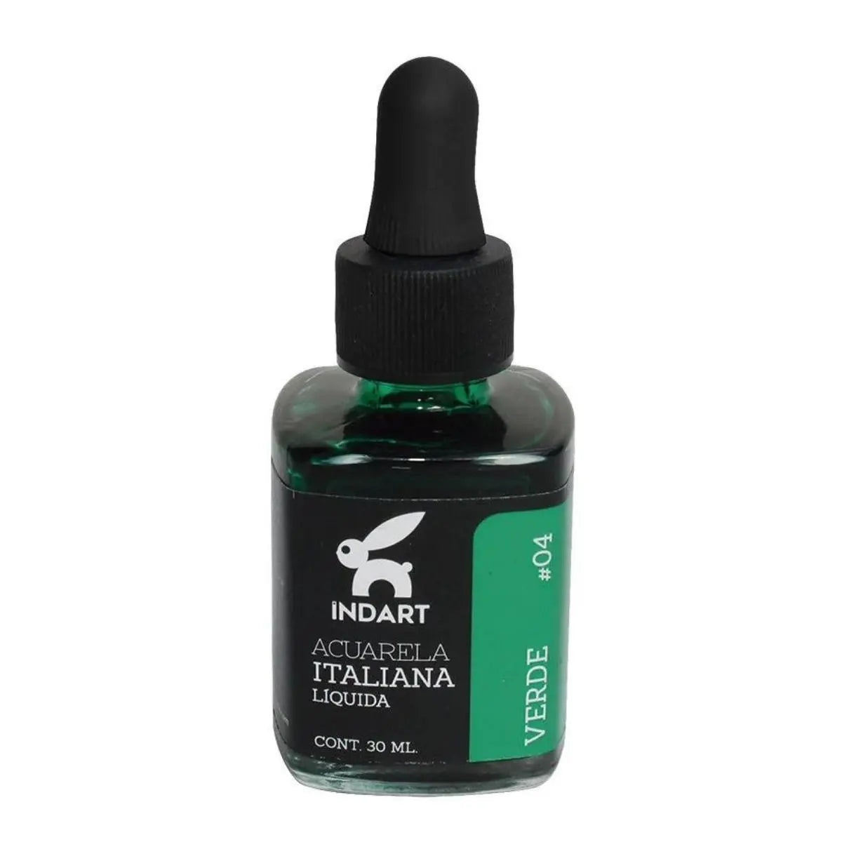 Acuarela Liquida Italiana Indart Frasco Vidrio 30ml Colores Verde Obscuro - Roel
