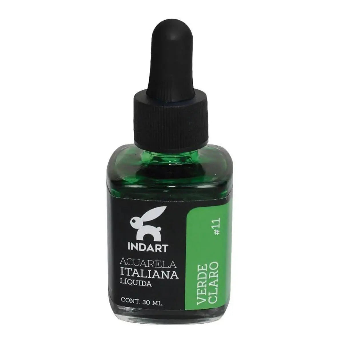 Acuarela Liquida Italiana Indart Frasco Vidrio 30ml Colores Verde Claro - Roel