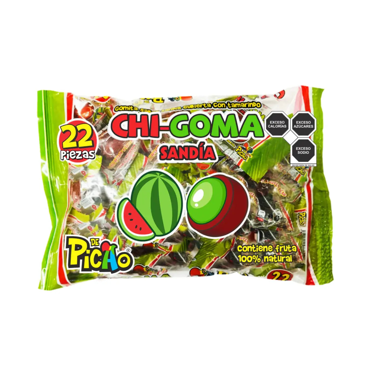 20 Gomitas Sabor Sandia Con Tamarindo Picao 10 Gr Cada Uno - Coveme