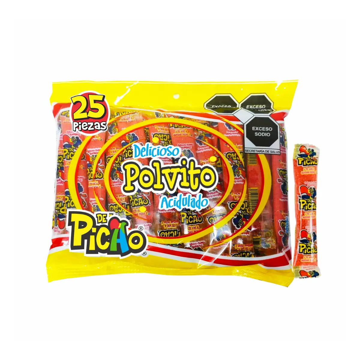 25 Polvitos Chilito Dulce Acidulados Sal Azucar 10gr Picao - Coveme