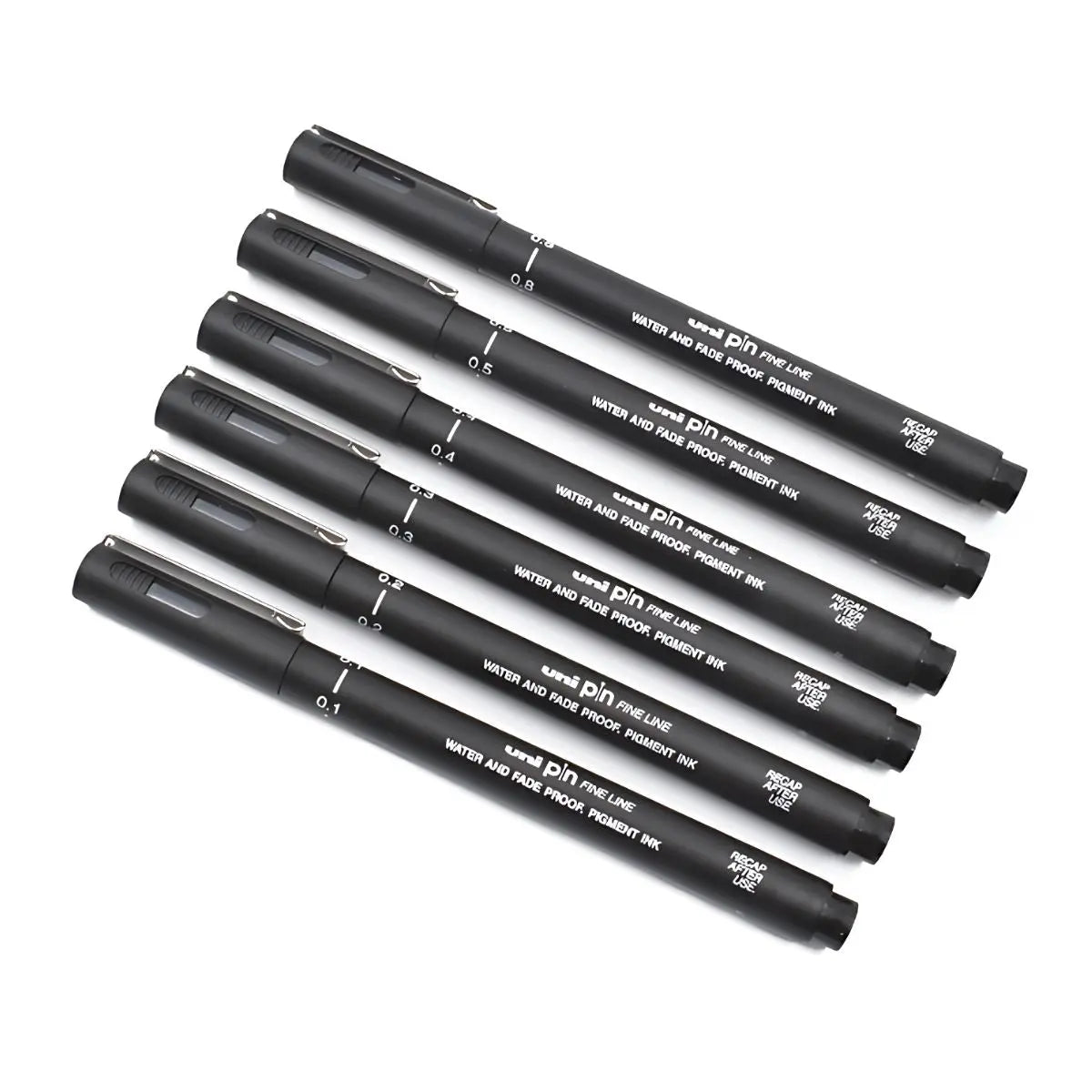 PIN ESTILOGRAFO DESECHABLE CARTERA CON 6 PIEZAS NEGROS (PUNTO 0.1- 0.3 - 0.5- 0.2-0.4-0.8 MM) Azor - Azor - detalle