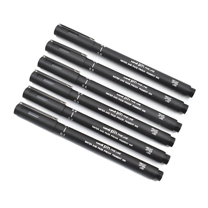 PIN ESTILOGRAFO DESECHABLE CARTERA CON 6 PIEZAS NEGROS (PUNTO 0.1- 0.3 - 0.5- 0.2-0.4-0.8 MM) Azor - Azor - detalle