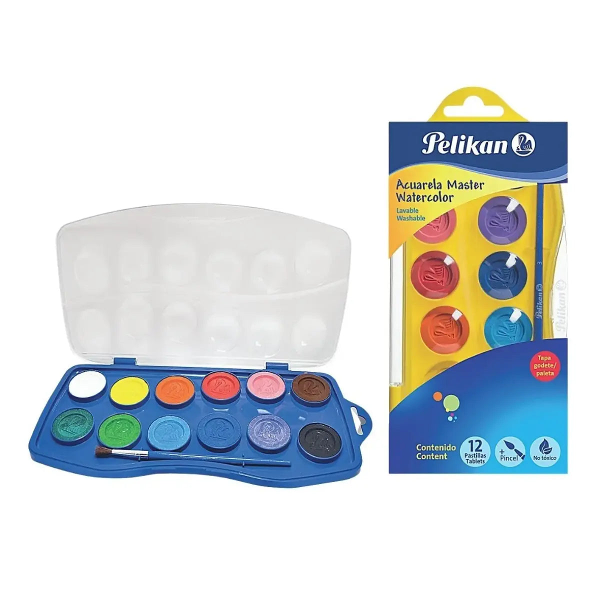 ESTUCHE ACUARELA MASTER COLORES SURTIDOS CON 12 PASTILLAS PELIKAN - Parker - vista lateral