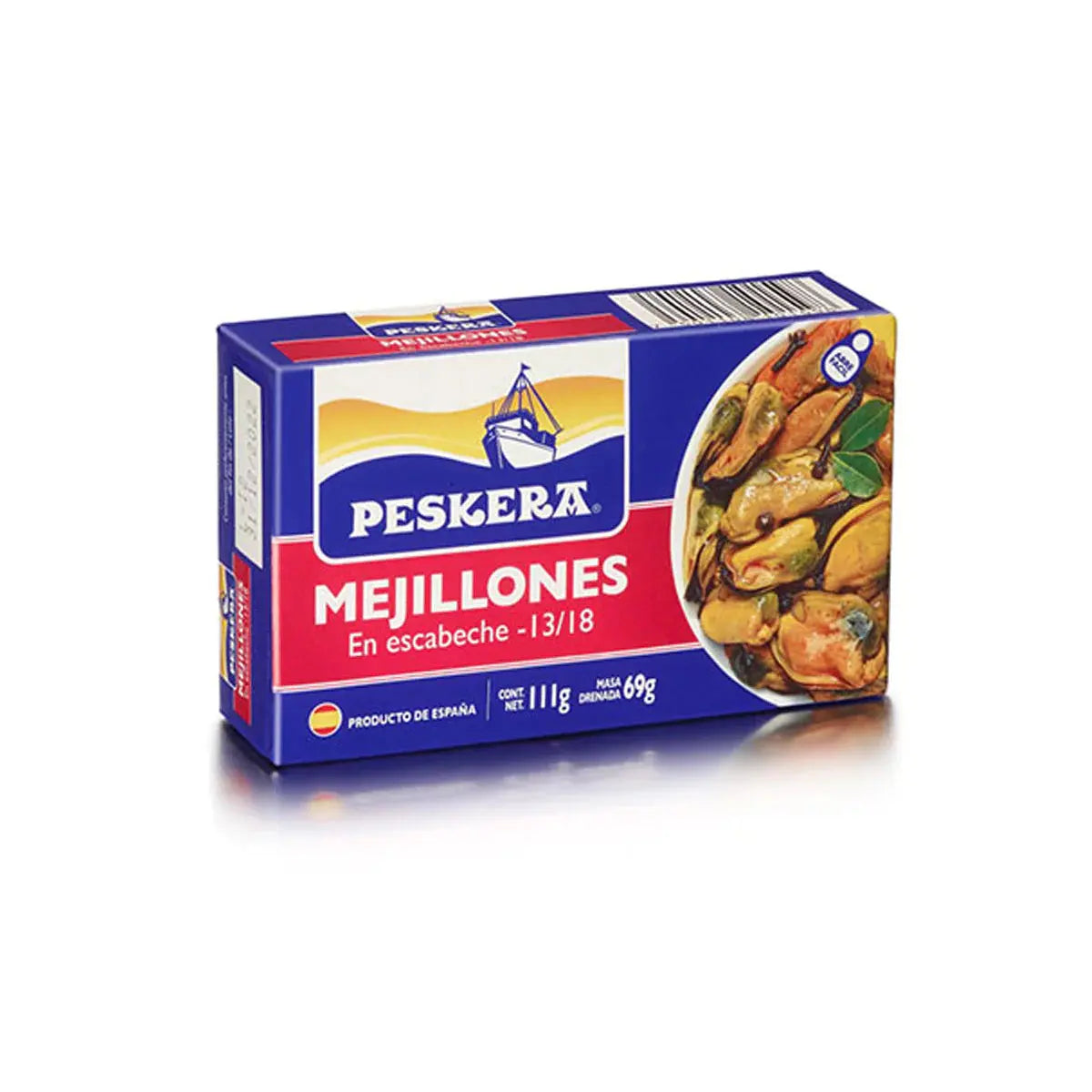 Lata de Mejillones en Escabeche 13/18  (111 gr) Peskera - Parker