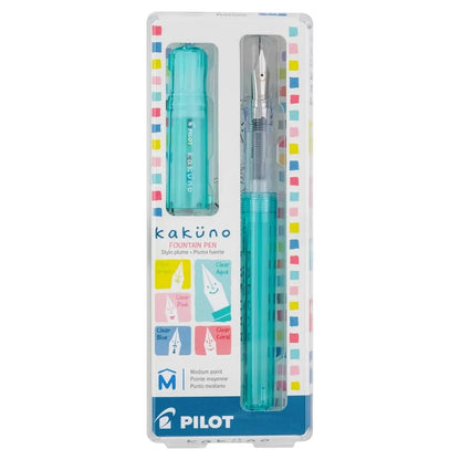Pluma Fuente Kakuno Family Pilot Punto Mediano Tinta Negra Turquesa - Pilot