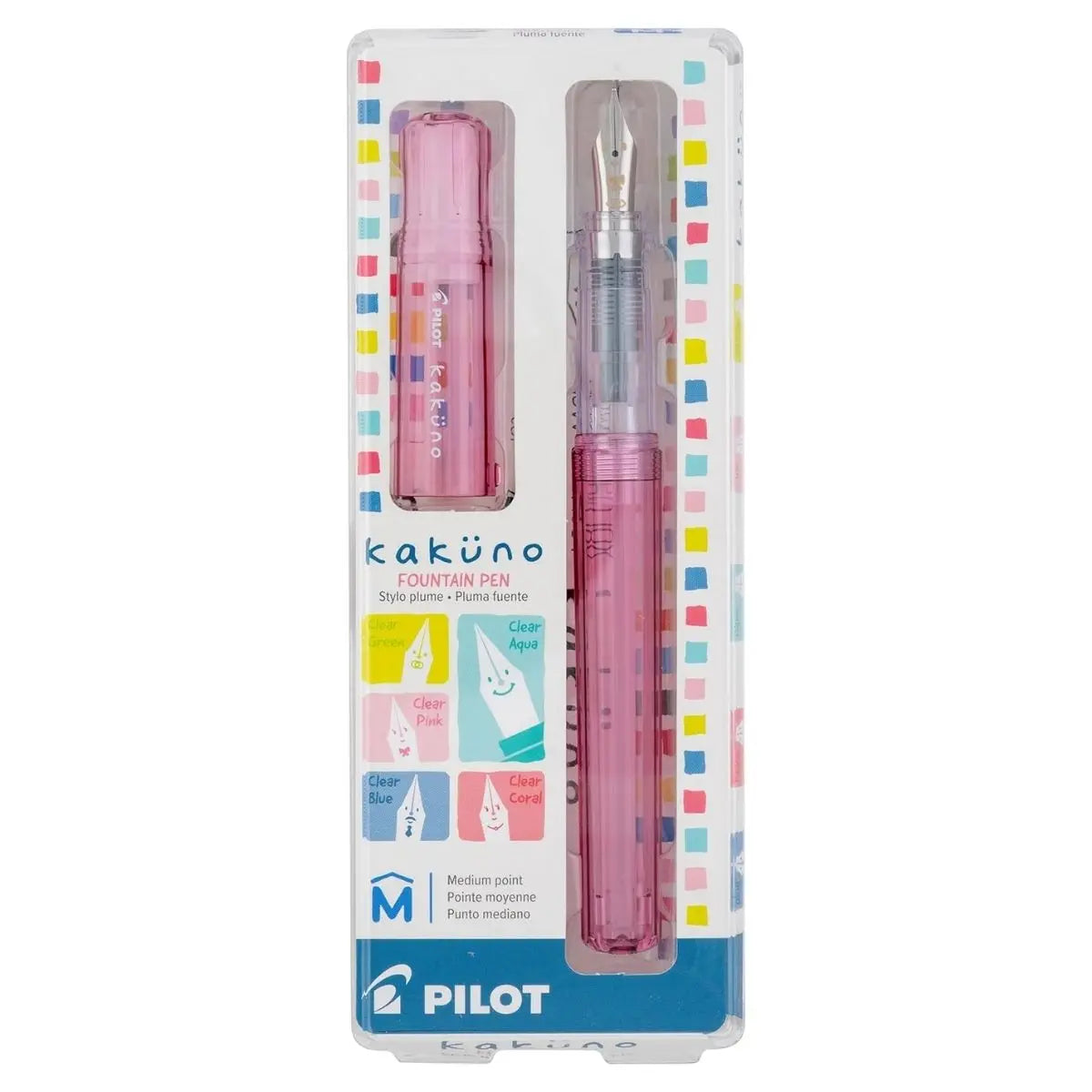 Pluma Fuente Kakuno Family Pilot Punto Mediano Tinta Negra Rosa - Pilot