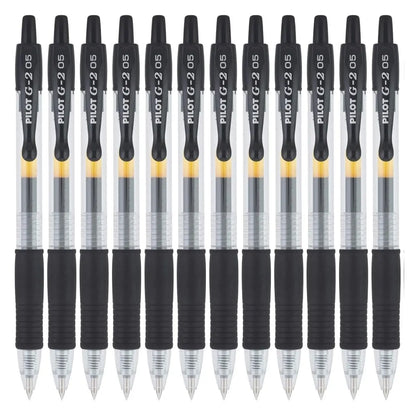 12 Plumas/boligrafo Gel G2-5 Pilot Extra Fino Color A Elegir Negro - Pilot