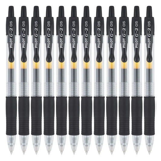 12 Plumas/boligrafo Gel G2-5 Pilot Extra Fino Color A Elegir Negro - Pilot