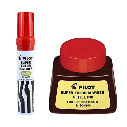 1 Marcador Jumbo Pilot Rojo Permanente + Bote Tinta Refill Rojo - Pilot