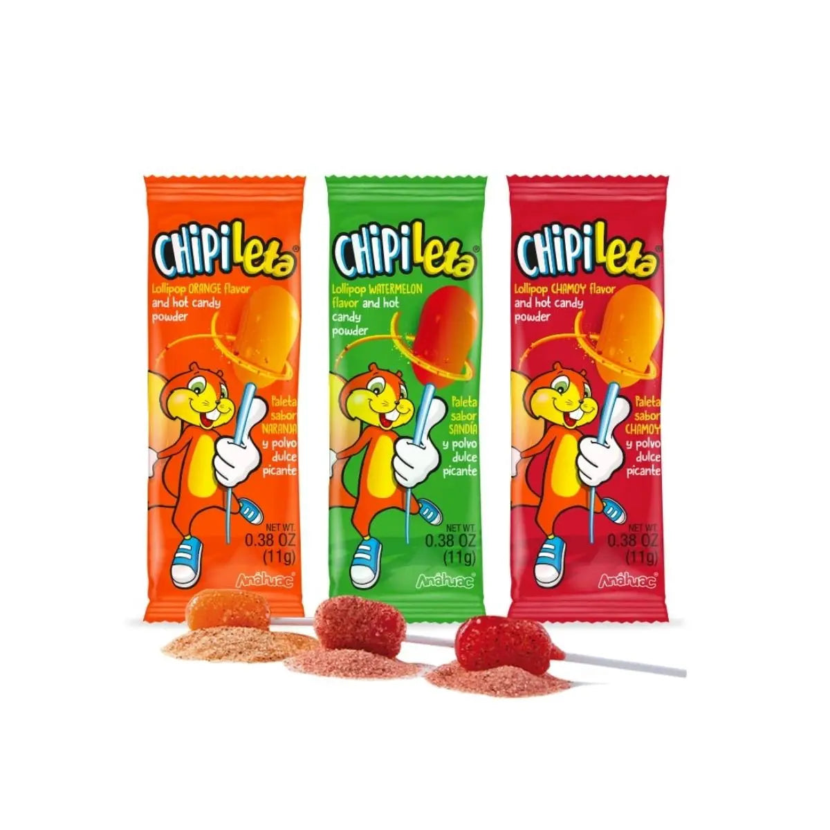30 Paletas Caramelo Macizo Chipileta Polvo Sabores Surtido - Pilot