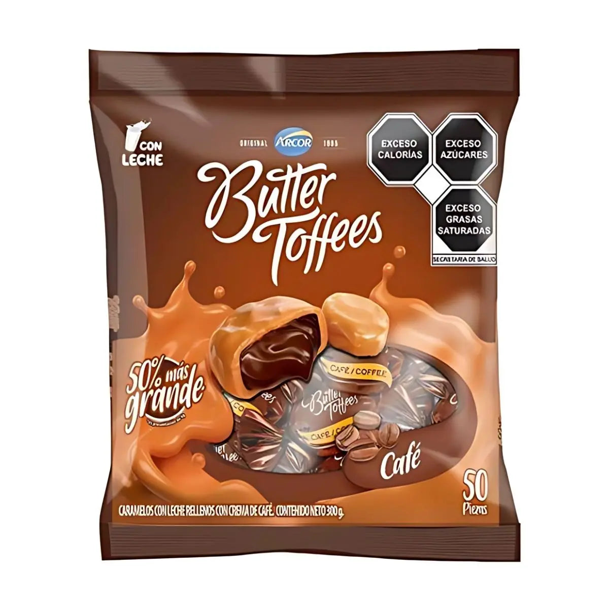 50 Caramelos Butter Toffees Arcor Con Cafe 300gr Bolsa - Pilot